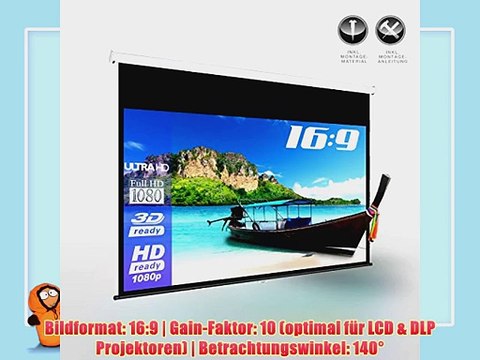 eSmart Germany Rollo Leinwand MIROLO | Gesamtbreite 239cm | Darstellungsfl?che 221cm x 125cm
