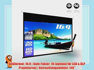eSmart Germany Rollo Leinwand MIROLO | Gesamtbreite 239cm | Darstellungsfl?che 221cm x 125cm