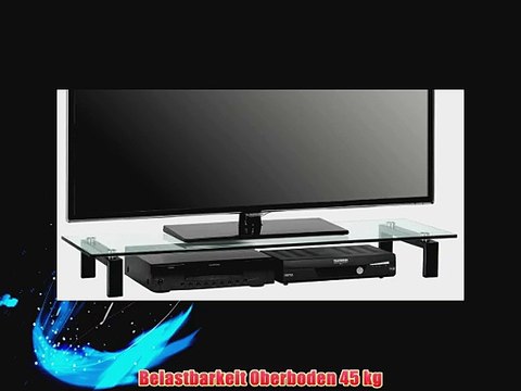 MAJA-M?bel 1605 9599 TV-Board Metall schwarz - Klarglas Abmessungen BxHxT: 110 x 125 x 35 cm