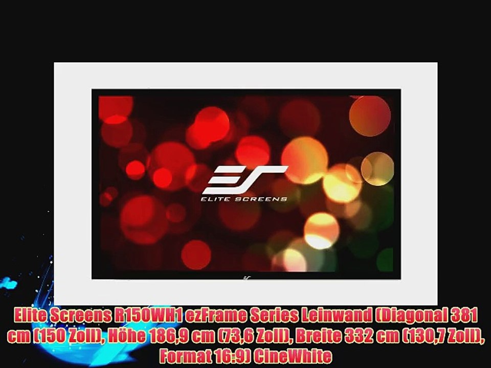 Elite Screens R150WH1 ezFrame Series Leinwand (Diagonal 381 cm (150 Zoll) H?he 1869 cm (736
