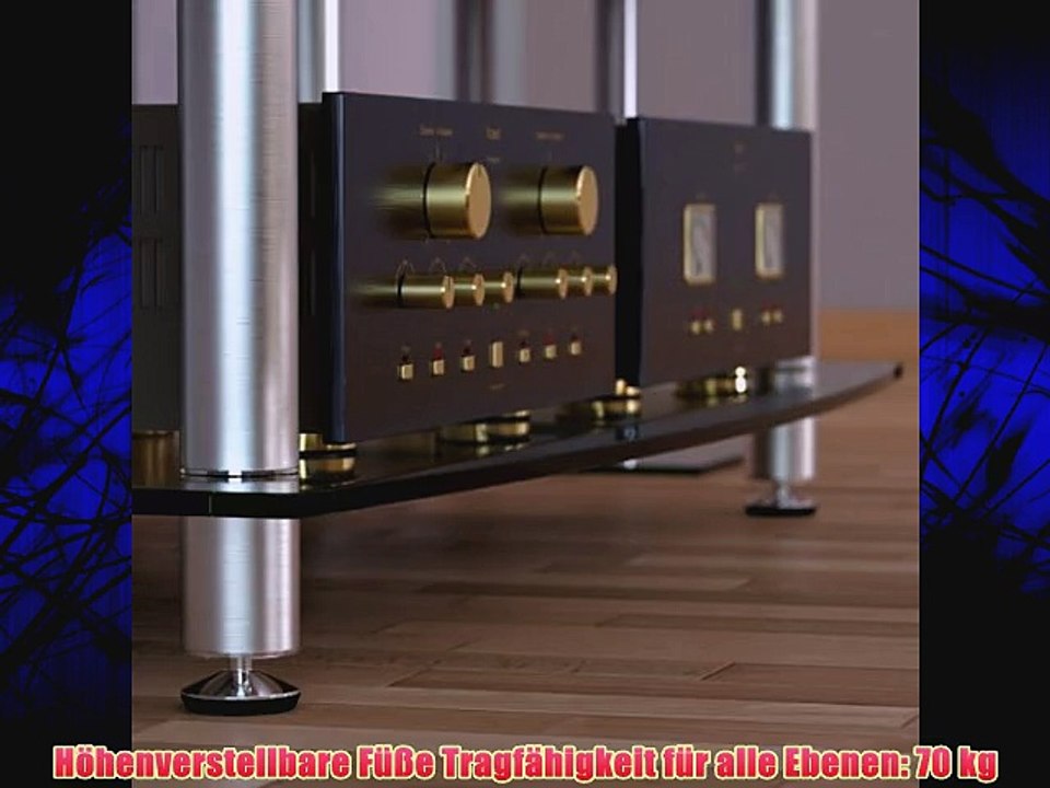 Fernsehtisch DeskArt Pro 3 HX Schwarzglas/Aluminium geb?rstet