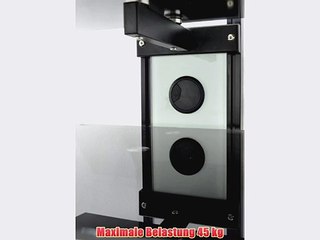 Wands?ule mit Ablagen f?r LCD LED Monitore Alhambra Schwarzglas