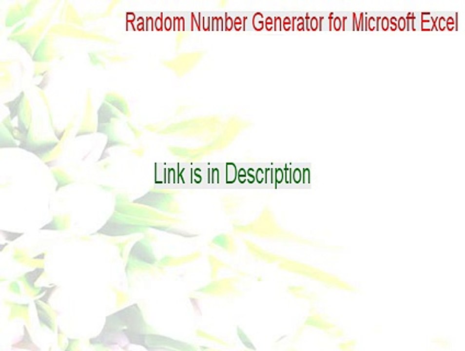 Random Number Generator for Microsoft Excel Download [Free Download 2015]