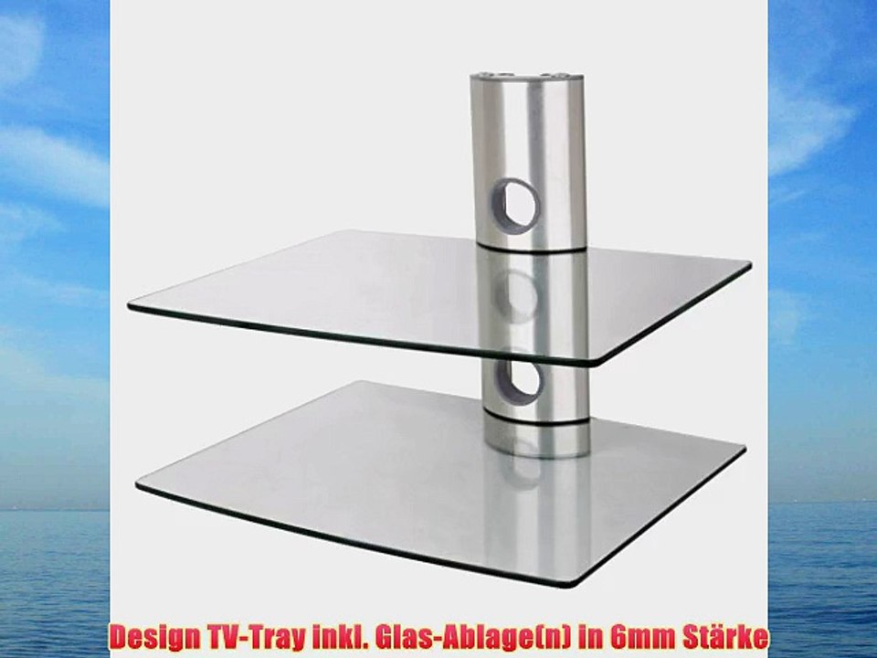 NEG Multimedia Rack Suspender 502S mit zwei Glas-Ablagen und Kabelmanagement-System (silber)