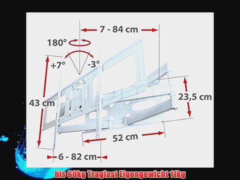 TV Wandhalterung quipma 350w f?r 42-70 Zoll bis Vesa 800 x 400 max.60 kg wei?