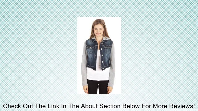 WallFlower Juniors Knit Hooded Denim Jacket in Katy Size: JXL Review