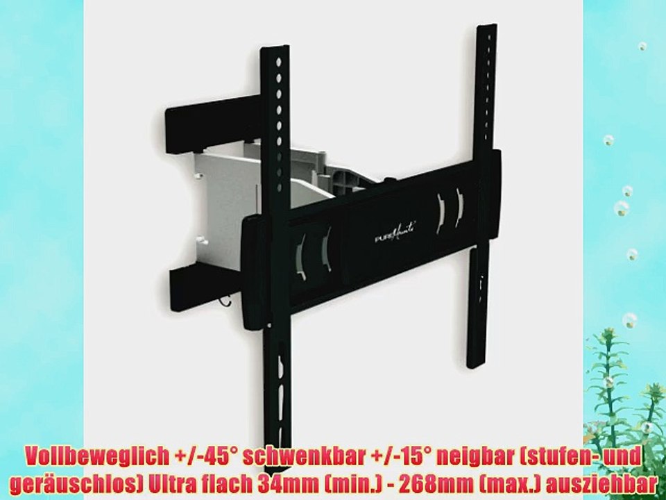 PureMounts PM-Motion-52 - Ultra flache vollbewegliche TV-Wandhalterung  /-45? schwenkbar  /-15?