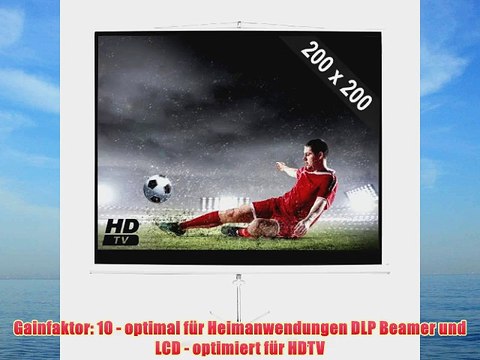 Frontstage 200 x 200 cm Leinwand f?r Beamer Projektor Leinwand mit St?nder Dreifu? Stativ (Full