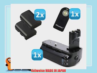 Minadax Profi Batteriegriff fuer Canon EOS 5D Mark II als BG-E6 Ersatz   2 LP-E6 Akkus   1x