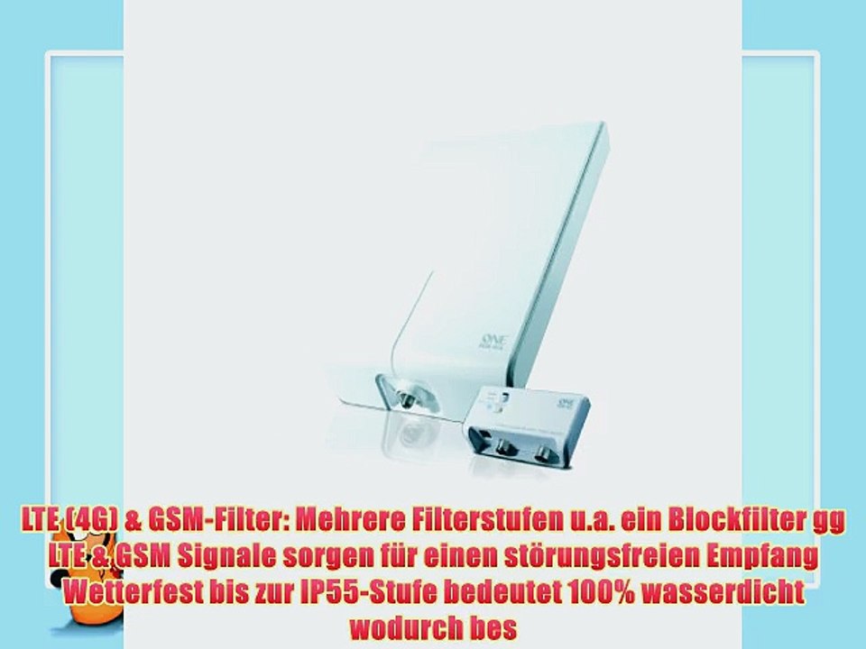 One For All SV 9455 DVB-T Flachantenne mit Filter (52dB Full HD) wei?