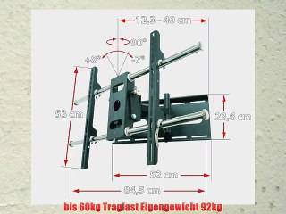 TV Wandhalterung quipma 200-P12 f?r 37-60 Zoll bis Vesa 800 x 400 max.60 kg schwarz