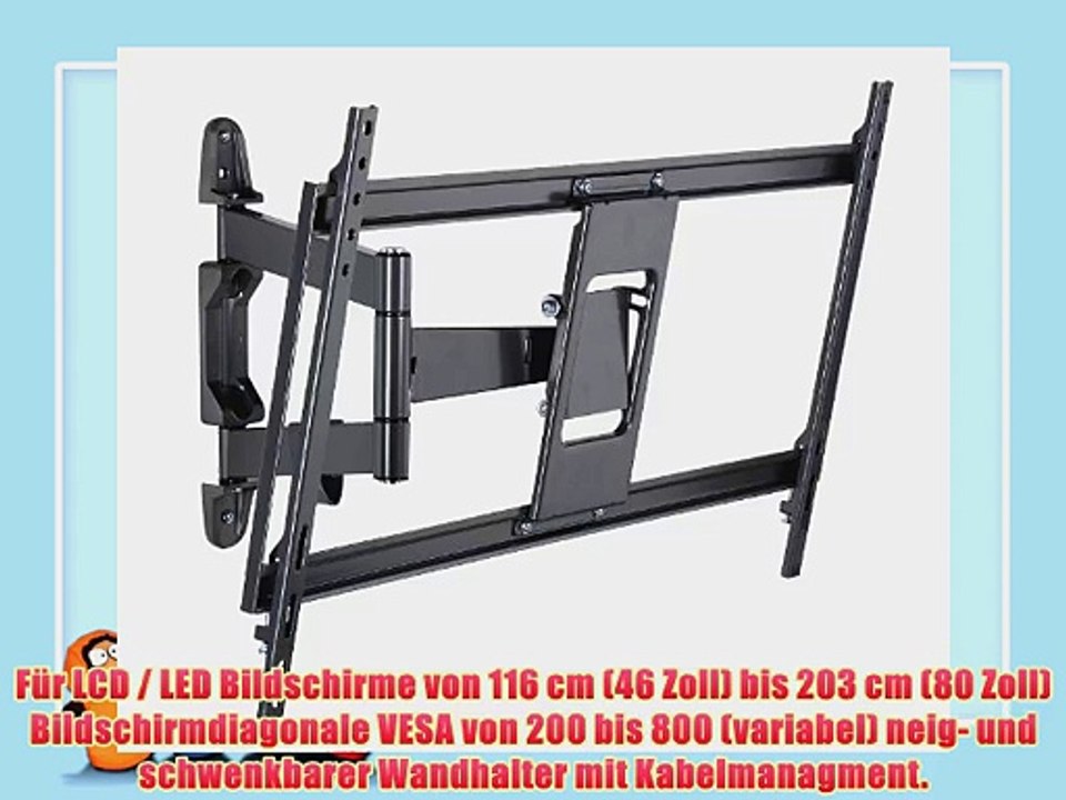Titan MA 8050 neig/schwenkbare TV Wandhalterung bis 203 cm (80 Zoll) (50kg VESA 800x400) schwarz