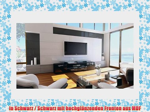 TV Board Lowboard Almada V2 in Schwarz / Schwarz Hochglanz