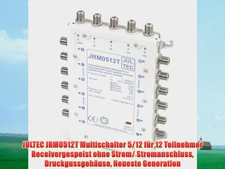 JULTEC JRM0512T Multischalter 5/12 f?r 12 Teilnehmer Receivergespeist ohne Strom/ Stromanschluss
