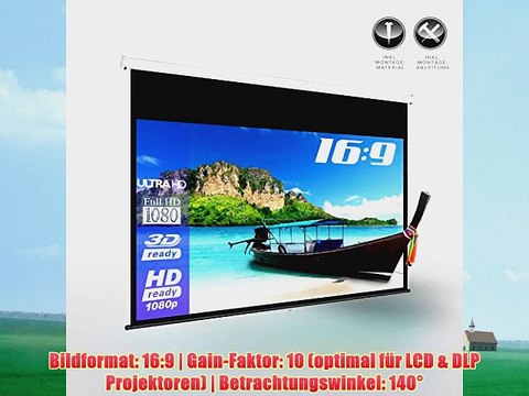 eSmart Germany Rollo Leinwand MIROLO | Gesamtbreite 283cm | Darstellungsfl?che 266cm x 149cm