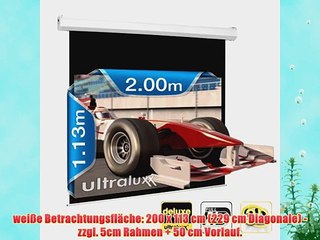 229 cm Diagonale (200x113 sichtbar) ULTRALUXX ? CINEXX DELUXE - 16:9 LUXUS PROFI Motorleinwand