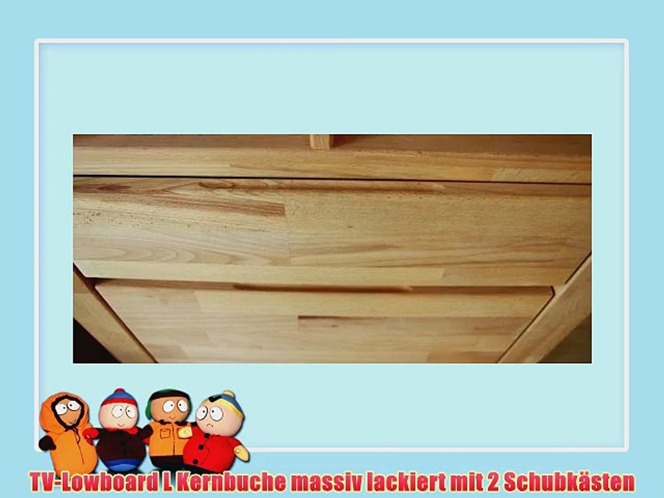 TV-Lowboard L Kernbuche massiv lackiert mit 2 Schubk?sten
