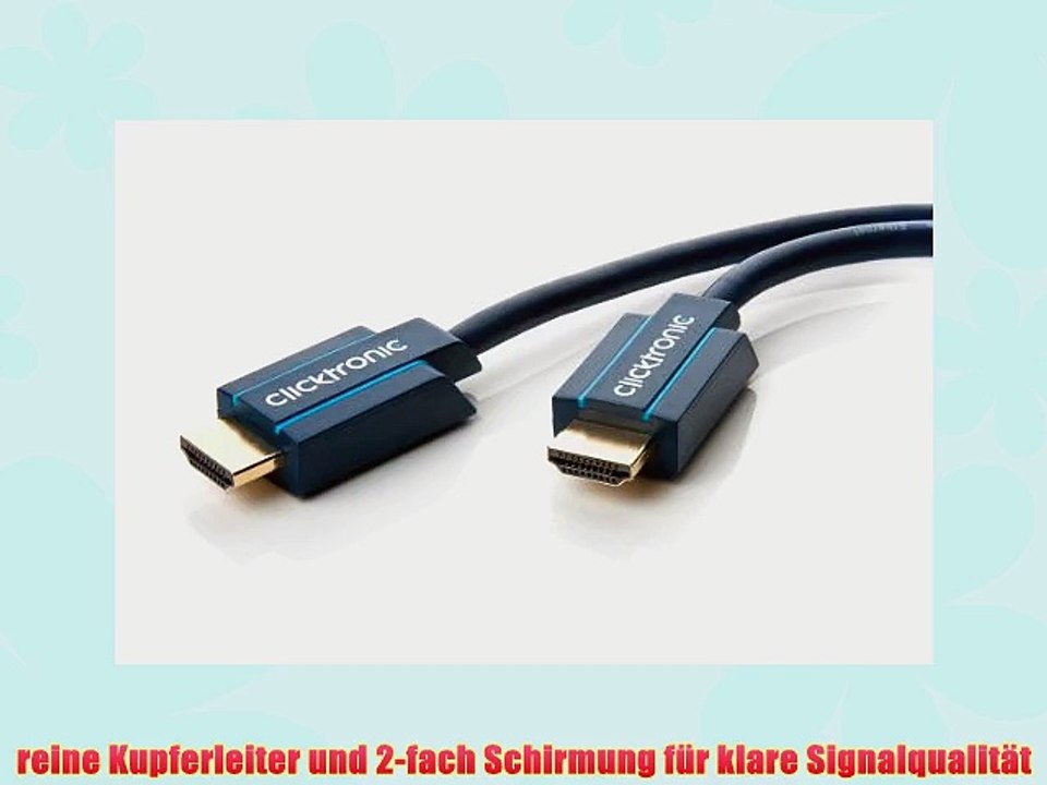 Clicktronic Casual Standard HDMI Kabel mit Ethernet (Full HD 3D-TV ARC 15m)