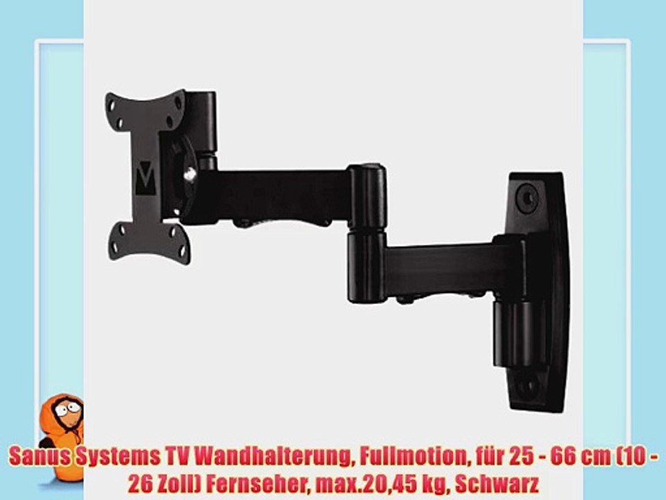 Sanus Systems TV Wandhalterung Fullmotion f?r 25 - 66 cm (10 - 26 Zoll) Fernseher max.2045