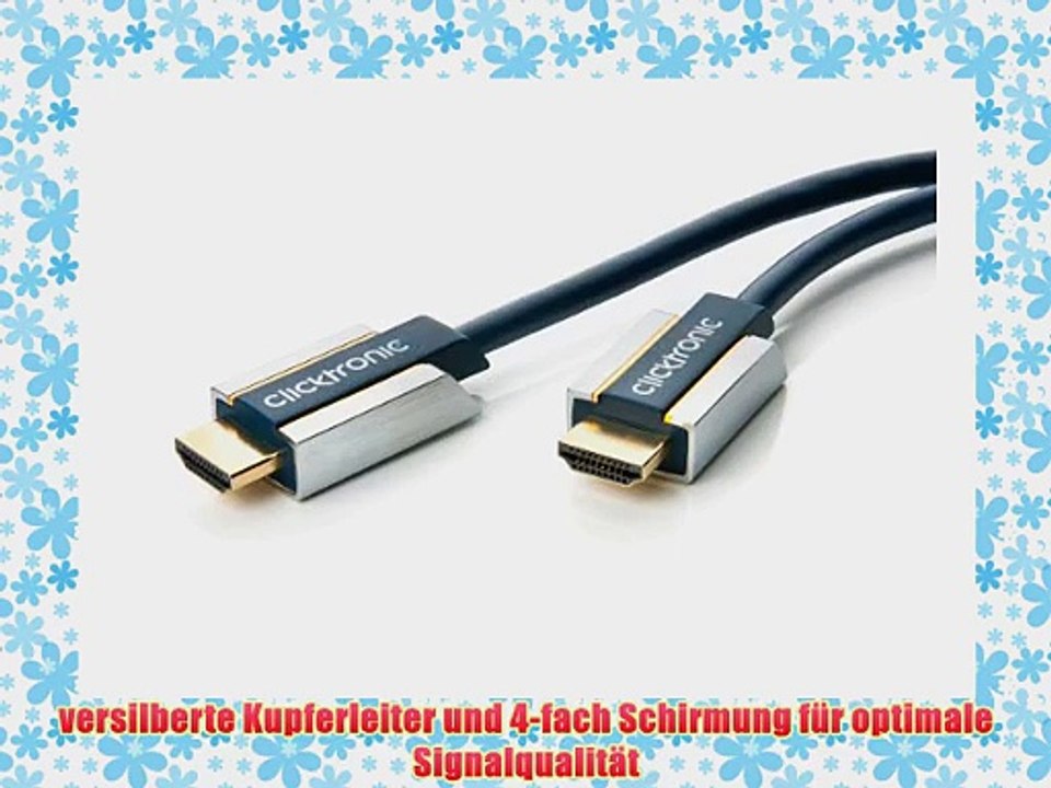 Clicktronic Advanced Standard HDMI Kabel mit Ethernet (Full HD 3D-TV ARC 10m)