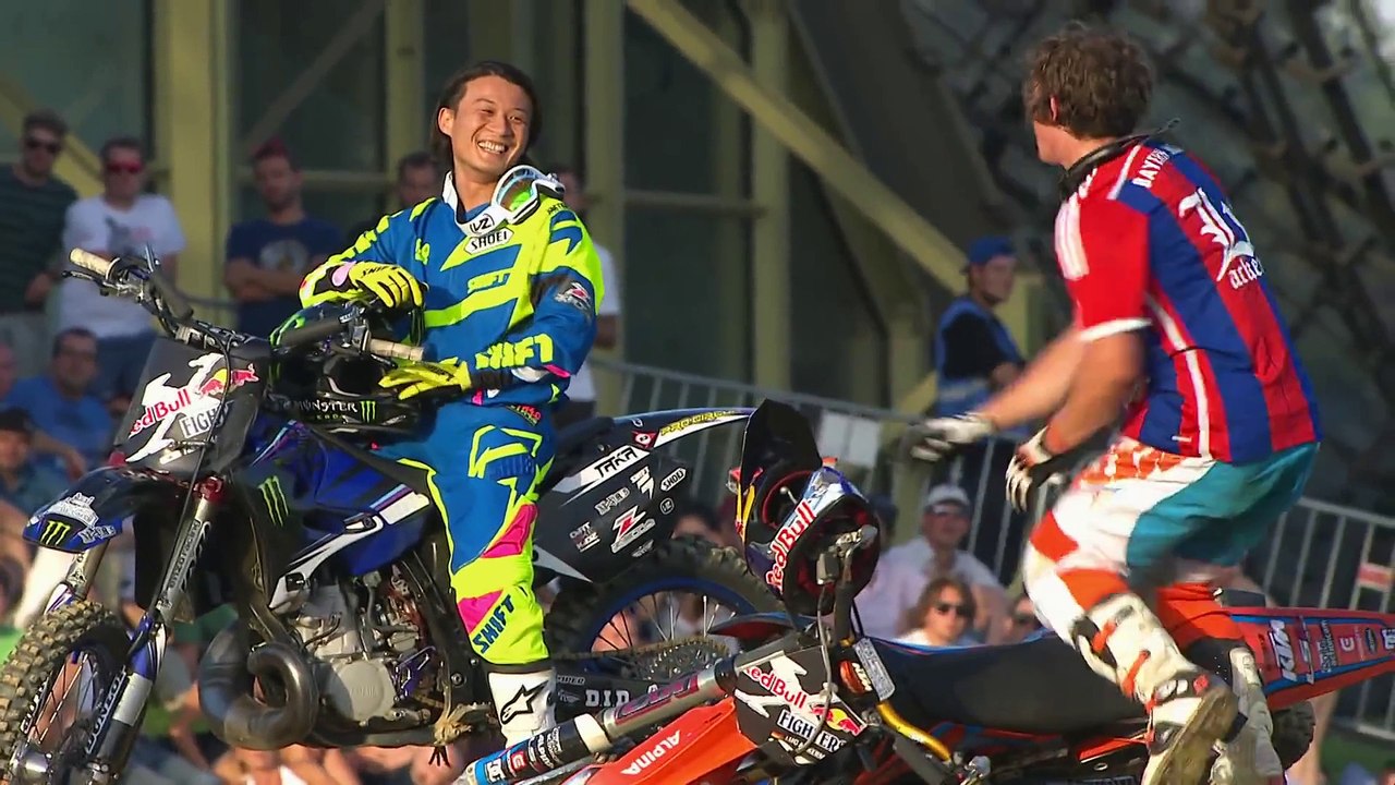 First ever FLOATING freestyle motocross course - Red Bull X-Fighters Munich 2014