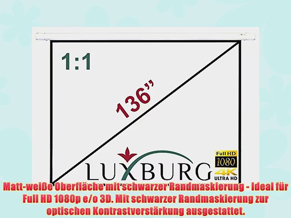 Luxburg? 136 244x244 cm Full HD 3D Motor-Leinwand Beamer Projektionsleinwand mit Funkfernbedingung