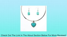 Yazilind Rimous Turquoise Heart Pendant Collar Necklace Earrings Set Alloy Ethnic Review