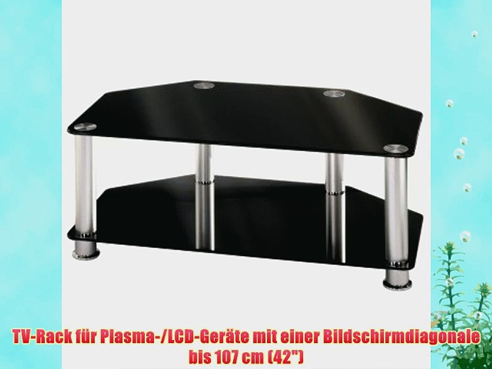 Hama LCD-/Plasma-TV-Rack 1000 mm zwei Ablagen Alu/Schwarz