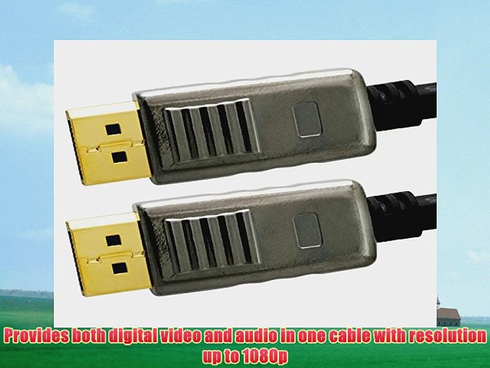 Mithra 12m Displayport-Kabel mit Verriegelung - 24k vergoldet - Schwarz Farbe - High Definition