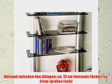 CD DVD Wandregal Varianten: Klarglas / Schwarzglas Aluminium Tubes H?he 1645 cm 8 Etagen f?r
