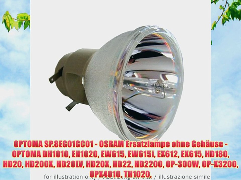 OPTOMA SP.8EG01GC01 - OSRAM Ersatzlampe ohne Geh?use - OPTOMA DH1010 EH1020 EW615 EW615i EX612