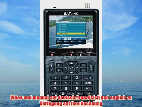 SATLINK WS 6906 Profi Satfinder DVB-S FTA TFT 89cm Sat Messger?t DVBS Digital [video und manual