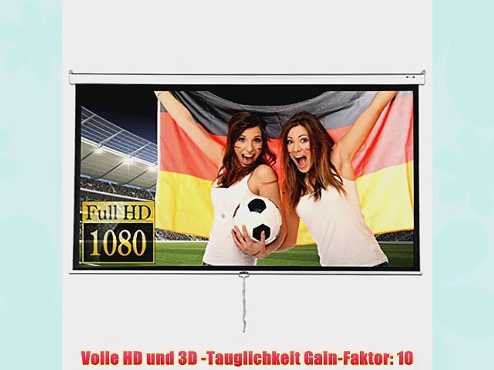 Beamer Leinwand Heimkino 221x125cm (254cm Bilddiagonale / 100Zoll) HDTV/3D tauglich