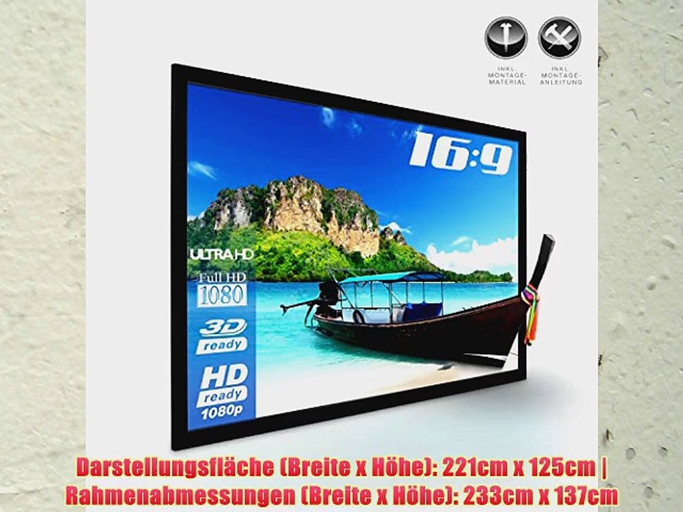 eSmart Germany MIRALE RAHMEN LEINWAND | Gesamtbreite 233cm | Darstellungsfl?che 221cm x 125cm