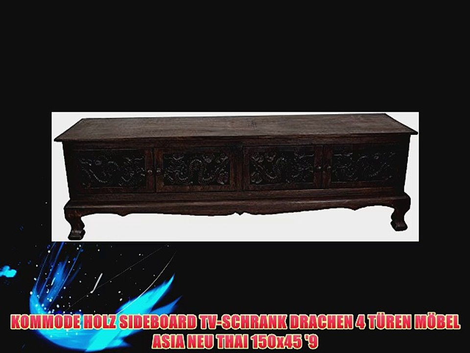 Kommode holz sideboard tv-schrank drachen 4 t?ren m?bel asia neu thai 150x45 '9