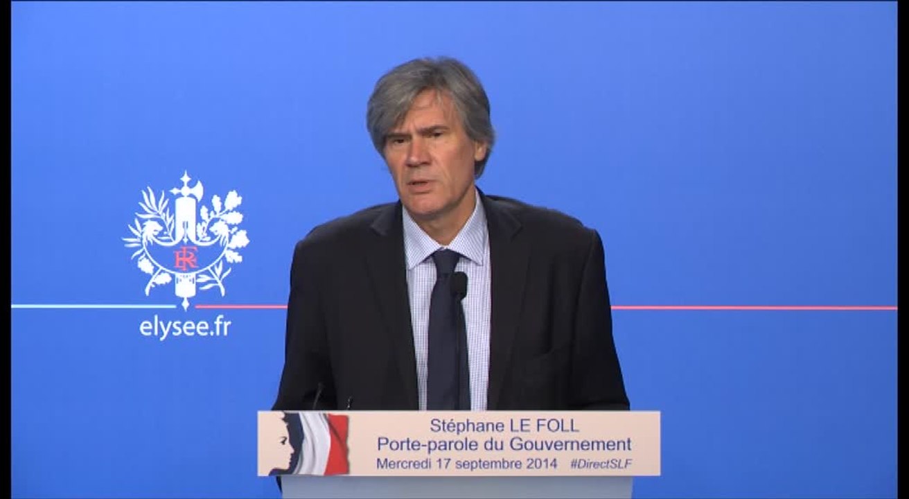 Compte rendu du Conseil des ministres du mercredi 17 septembre 2014