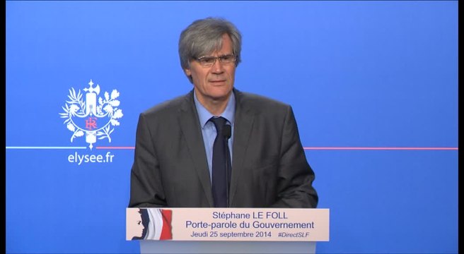 Compte rendu du Conseil des ministres du jeudi 25 septembre 2014