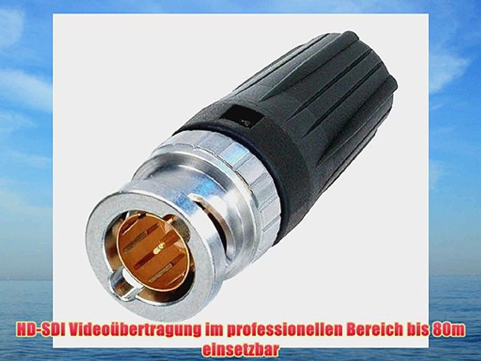 HD SDI Kabel halogenfrei BNC blau mit Neutrik BNC 50m
