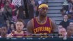 LeBron James tackled by Jonas Valanciunas during Cavaliers VS Raptors NBA game