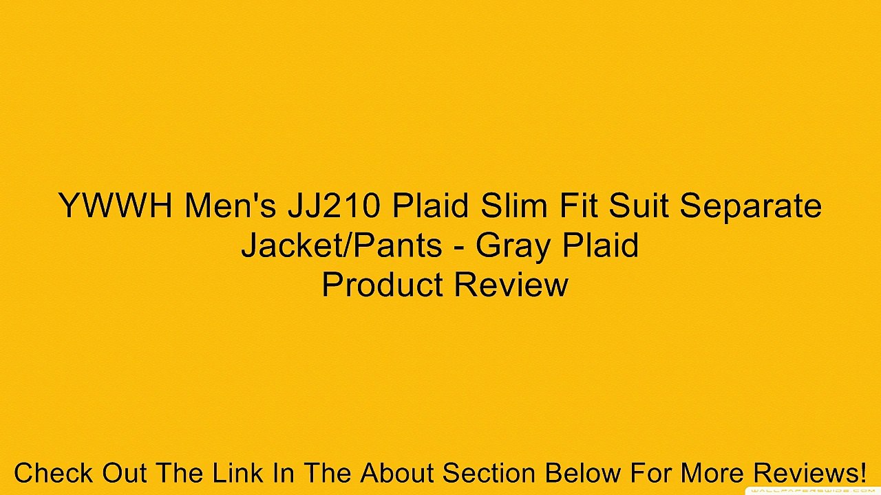 YWWH Men's JJ210 Plaid Slim Fit Suit Separate Jacket/Pants - Gray Plaid Review