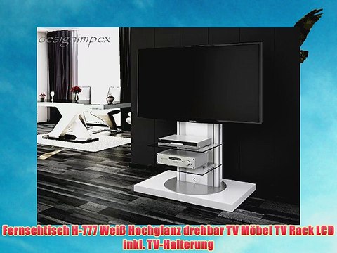 Fernsehtisch H-777 Wei? Hochglanz drehbar TV M?bel TV Rack LCD inkl. TV-Halterung