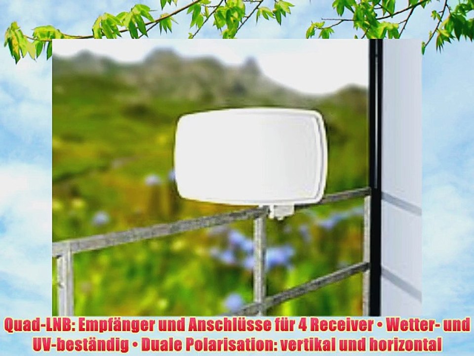 esoSAT Satelliten-Flachantenne FA-340.HD mit digitalem Quad-LNB