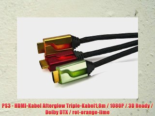 PS3 - HDMI-Kabel Afterglow Triple-Kabel18m / 1080P / 3D Ready / Dolby DTX / rot-orange-lime