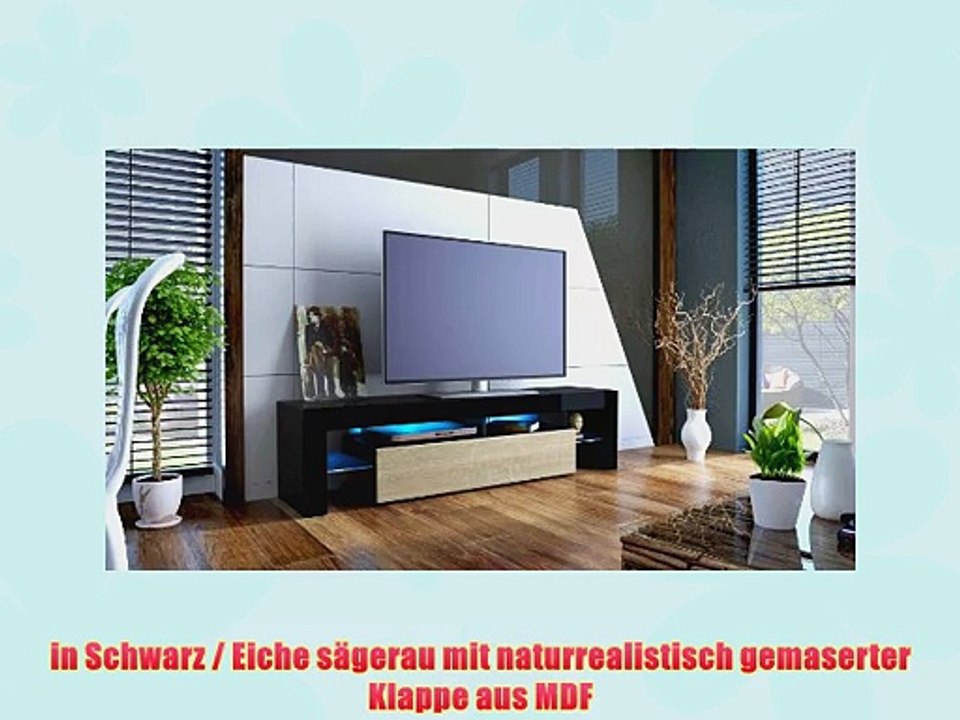 TV Board Lowboard Lima in Schwarz / Eiche s?gerau