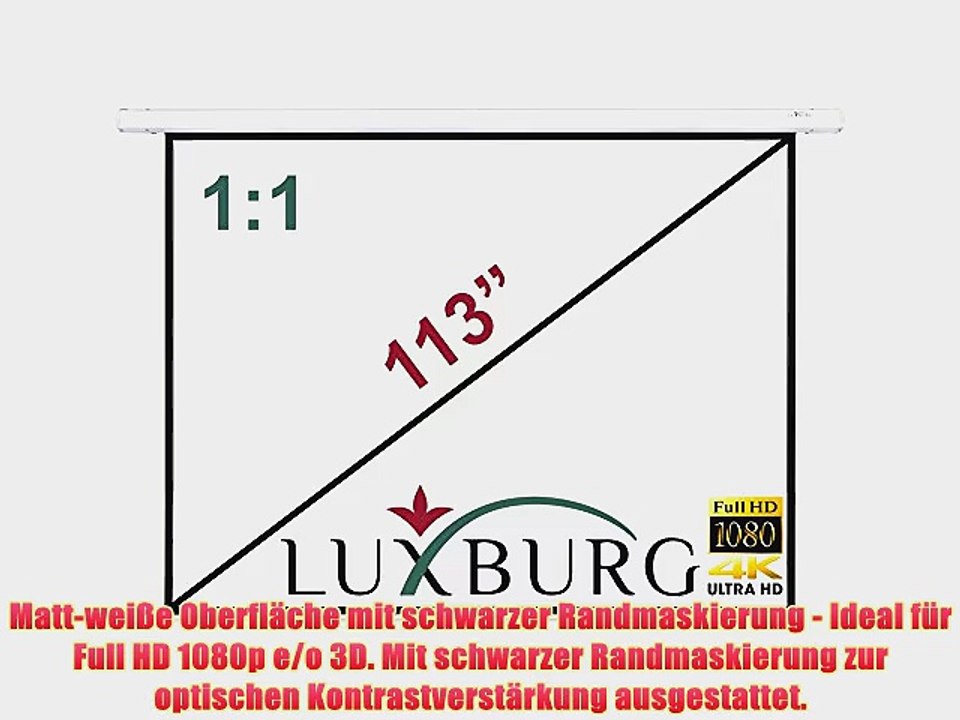 Luxburg? 113 203x203 cm Full HD 3D Motor-Leinwand Beamer Projektionsleinwand mit Funkfernbedingung