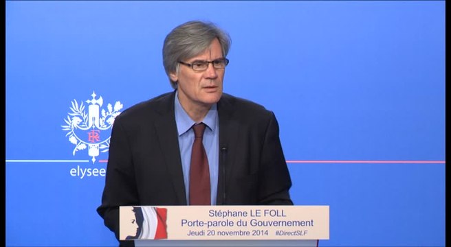 Compte rendu du Conseil des ministres du jeudi 20 novembre 2014