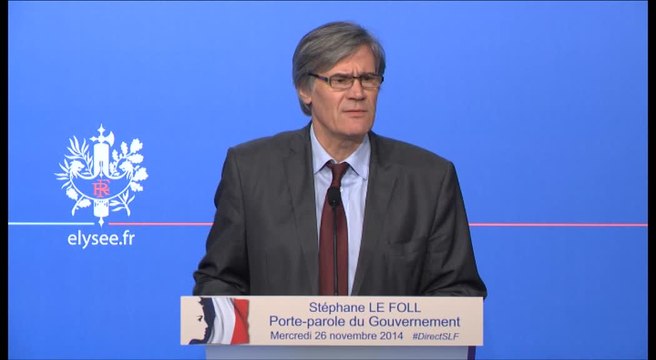 Compte rendu du Conseil des ministres du mercredi 26 novembre 2014