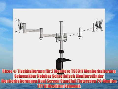 Ricoo ? Tischhalterung f?r 2 Monitore TS3311 Monitorhalterung Schwenkbar Neigbar Schreibtisch