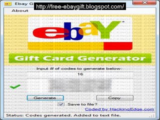 [GET] Direct download ebay Gift Card Generator