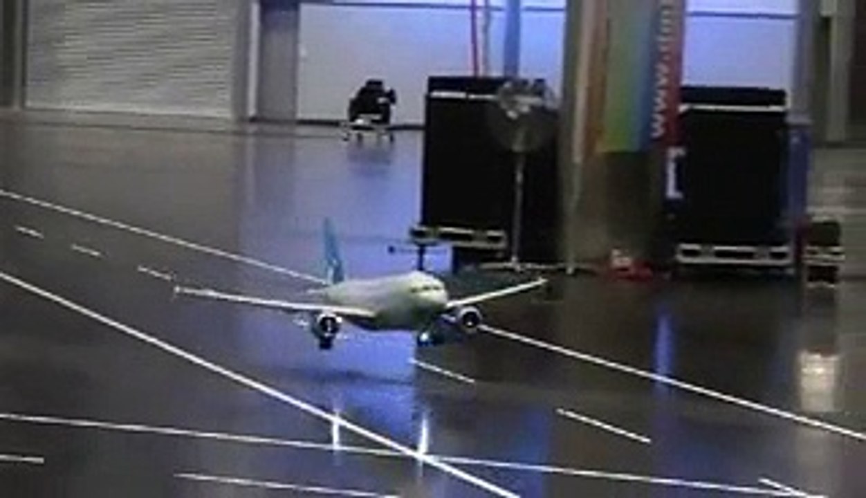 Amazing toy plane flying inside a room